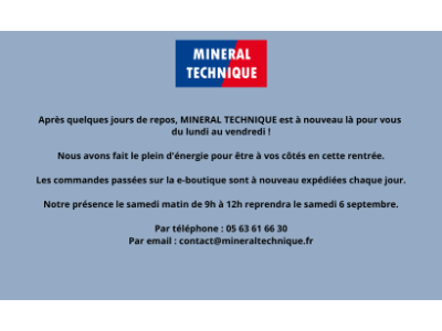 Reprise Minéral Technique été 2025